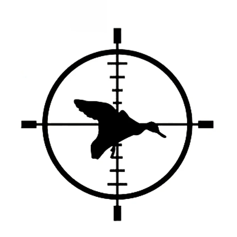 

Duck Target Cross Hunting Applique Fashion Car Window Sticker Personality PVC Waterproof Applique Black/White, 15cm*15cm