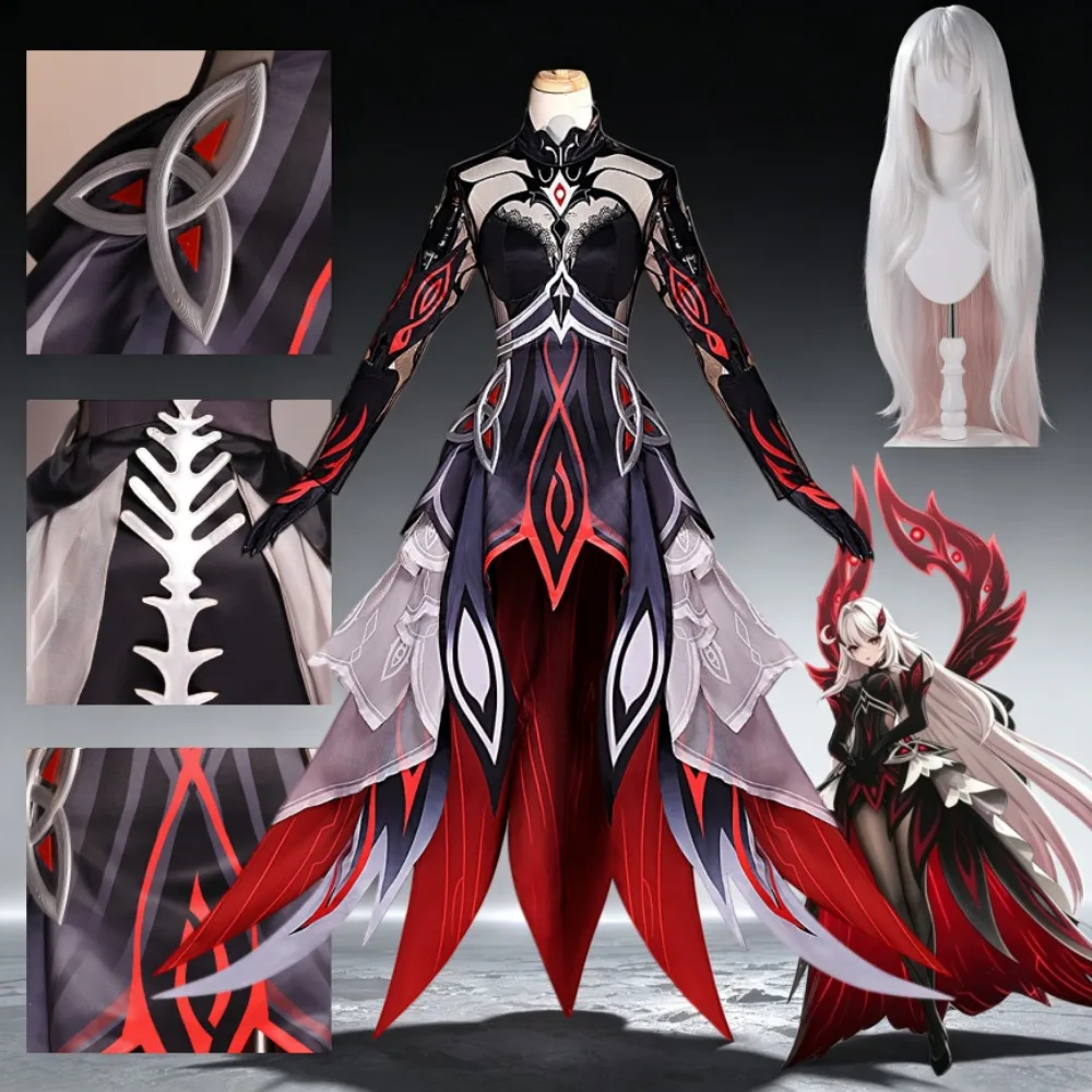 Costume de cosplay de Ronova, la Reine de la Mort, de Genshin Impact, ensemble complet et raffiné, tenue de jeu de rôle d'anime pour Comic-Con et Halloween.