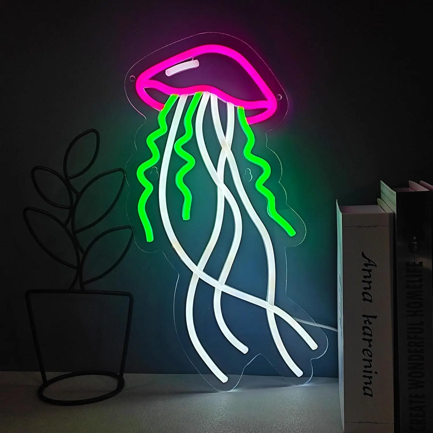 

Jellyfish Neon Sign USB Ocean World LED Neon Light for Classroom Bar Party Gaming Room Bedroom Decoration Gift Wall Light
