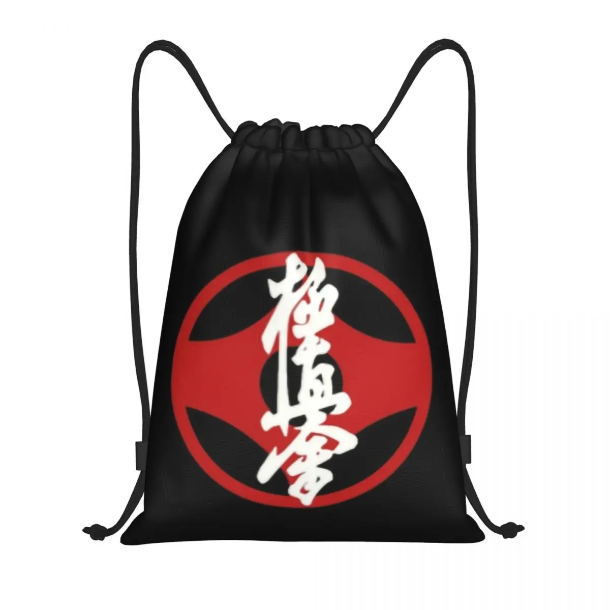 Kyokushin Karate Logo Mochila com cordão Bolsa de ginástica esportiva para homens e mulheres Mochila de treinamento de artes marciais