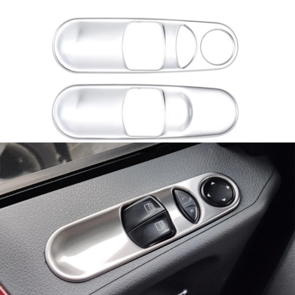 

JXKaFa Car Door Armrest Window Lift Switch Cover Stainess Steel Stickers For Mercedes Benz VITO 2010-2015 LHD Auto Styling