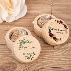 Personalized Wedding Ring Box with Engraved Name and Date for Wedding Ceremony Proposal Ring Keepsake Anniversary Gifts for Her