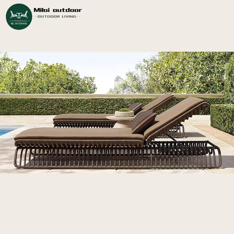 

Hot Selling Modern Design Outdoor Terrace Rattan Deck Chair For Pool Sunbathing & Garden Leisure Lying Bed For Villa & Hotel