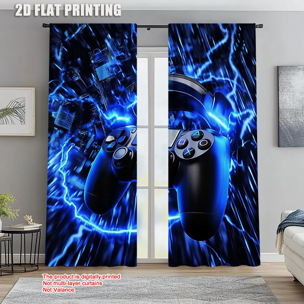 

2pc, Window Drapes Video Game Versatile Durable Polyester,Without Electricity Holiday Decorations Suitable for Indoor