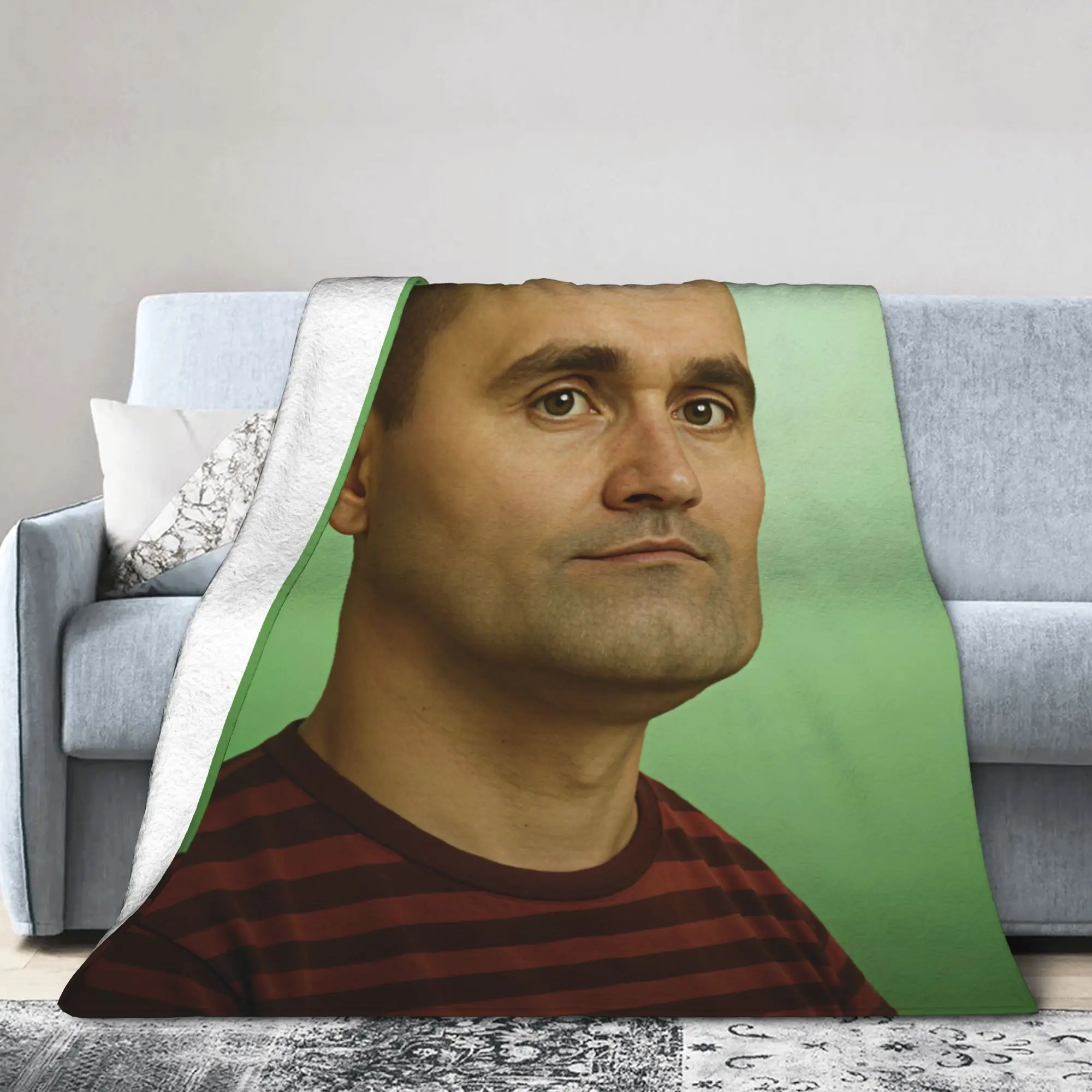 Charlie Kirk Green Screen Portrait Flannel Blanket Soft Warm Throw Blanket for Bedroom Travel Funny Bedspread Sofa Bed Cover