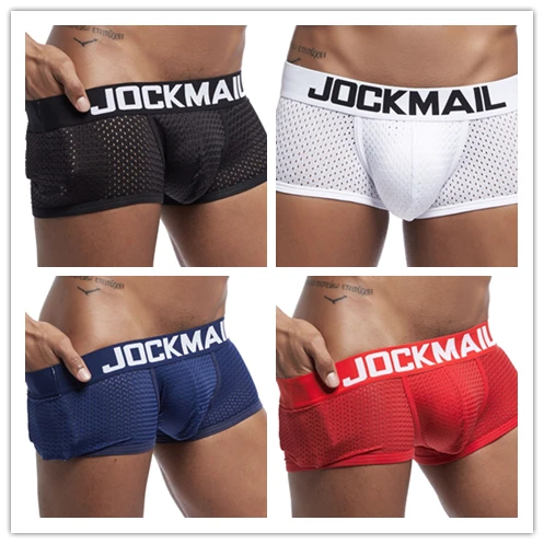 JOCKMIAL Brand High-quality Men\'s Briefs Shorts Solid Color Nylon Fiber Low-rise Boxers White Large Size Trunks