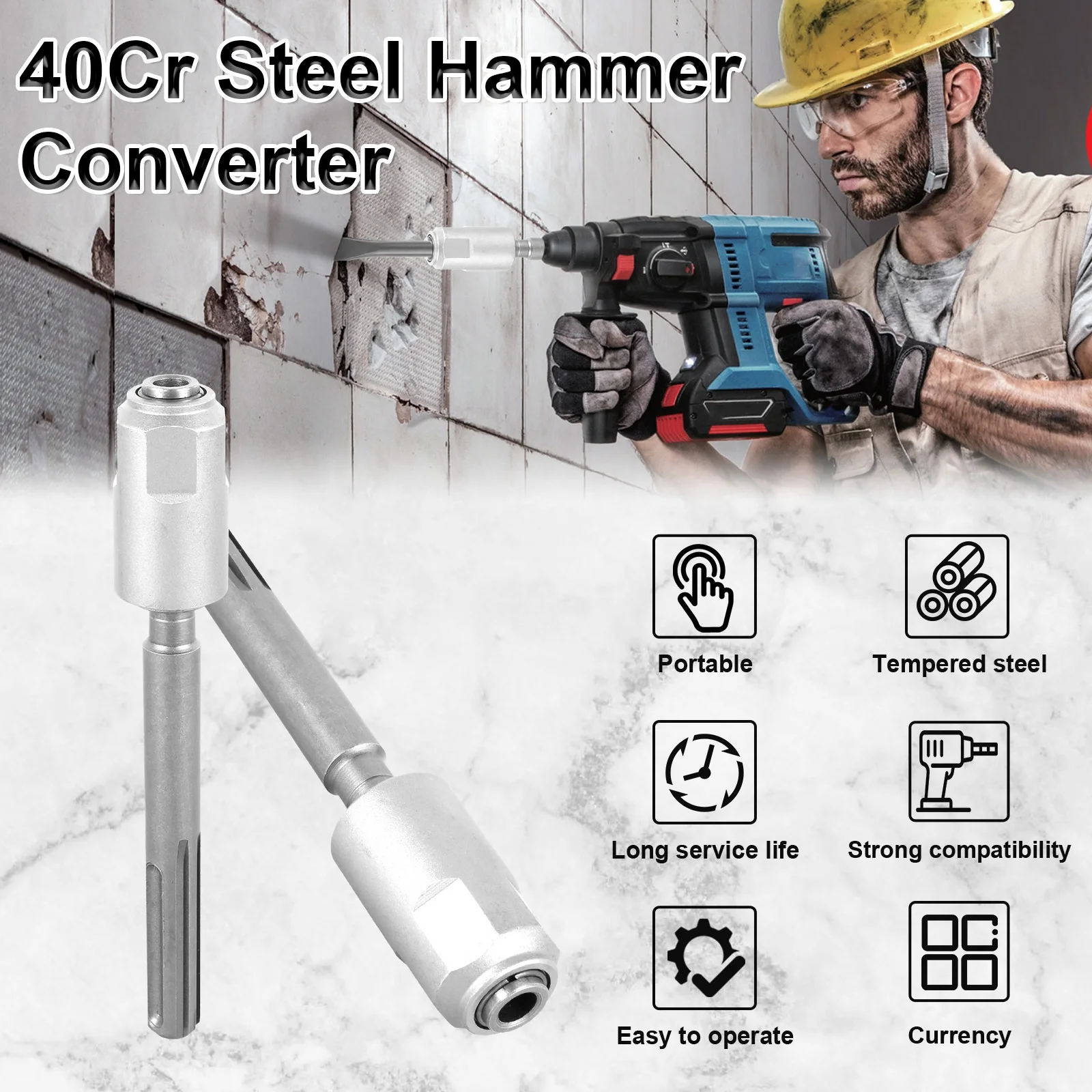 Imagem -05 - Adaptador Portátil Conversor Broca Sds Max para Sds Além Disso Shank Resistente Aço 40cr