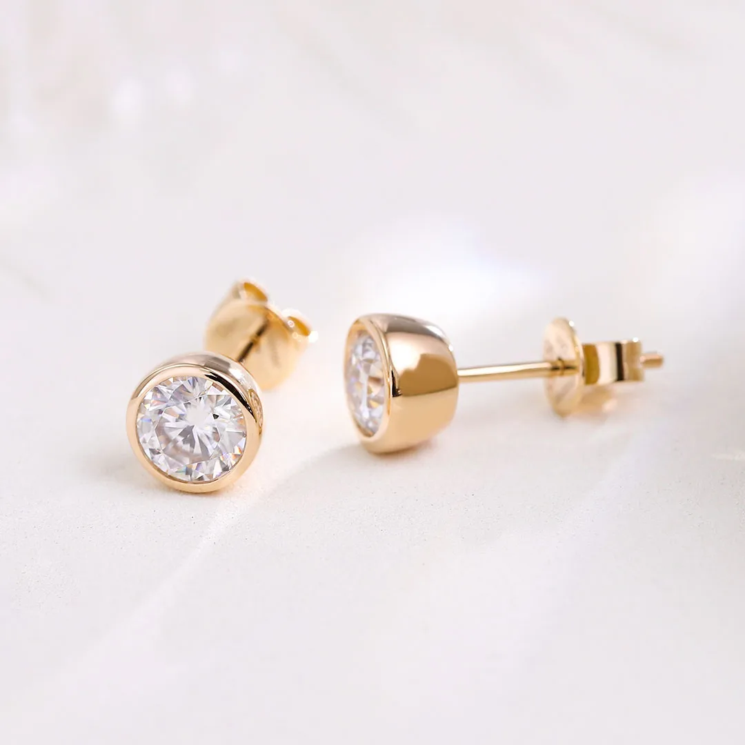 بروفانس 925 الفضة الحافة وأقراط 5 مللي متر Def مويسانيتي مستديرة GRA Cert الكلاسيكية غرامة مجوهرات للنساء الرجال ارتداء اليومي #5