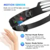 COB LED Headlamp Induction Head Lamp Built-in Battery USB Rechargeable Head Flashlight Outdoor Camping Fishing Sensor Headlight 4