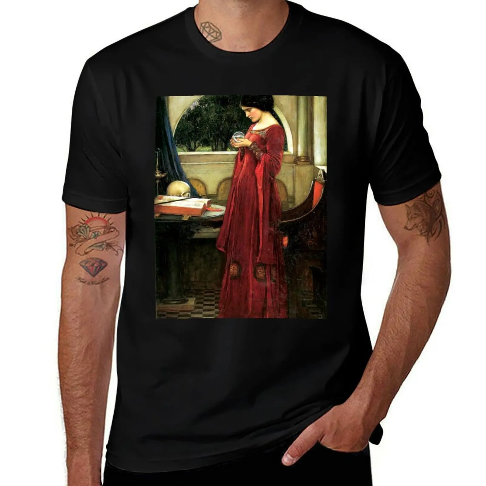 

The Crystal Ball - John William Waterhouse T-Shirt Trendy Pattern T-Shirt for Men