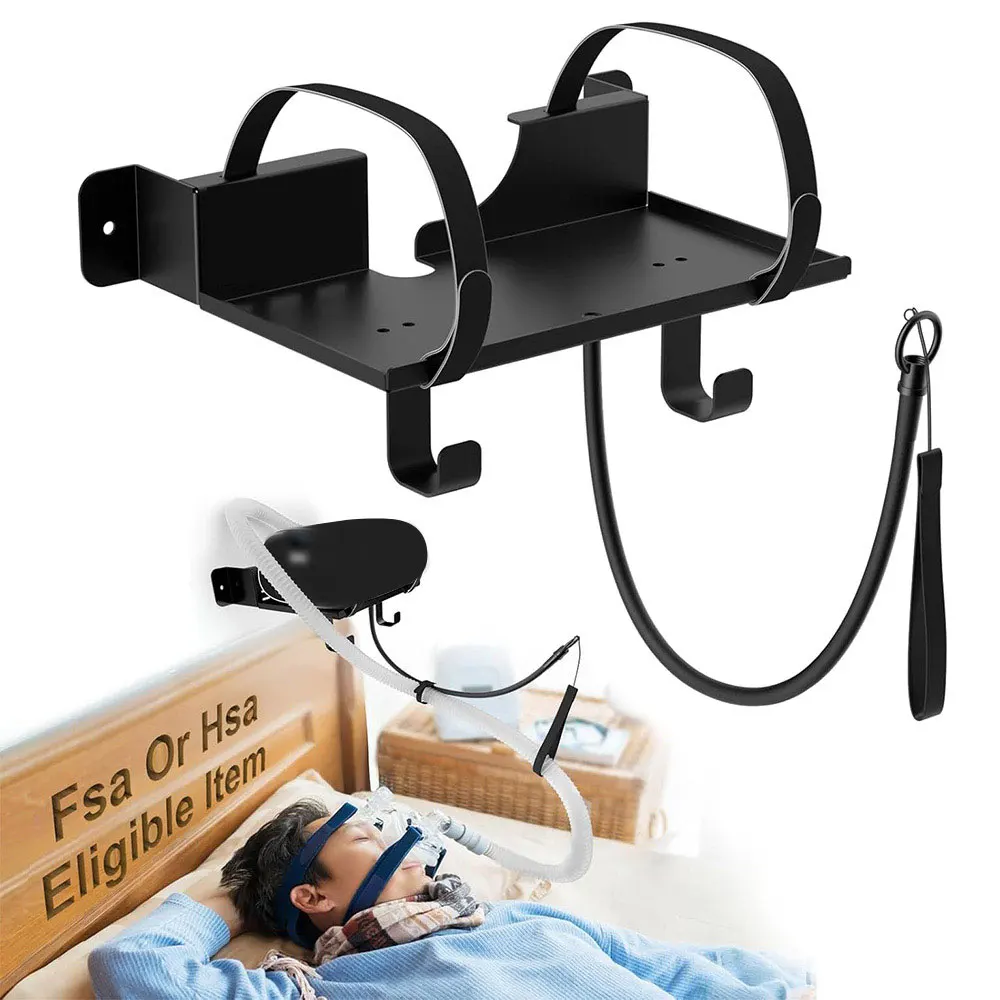 CPAP Wall Mount Shelf Stand for AirSense 10/11 CPAP Hose Holder for Bed, Heavy Duty CPAP Holder Bedside with Extra Large Surface