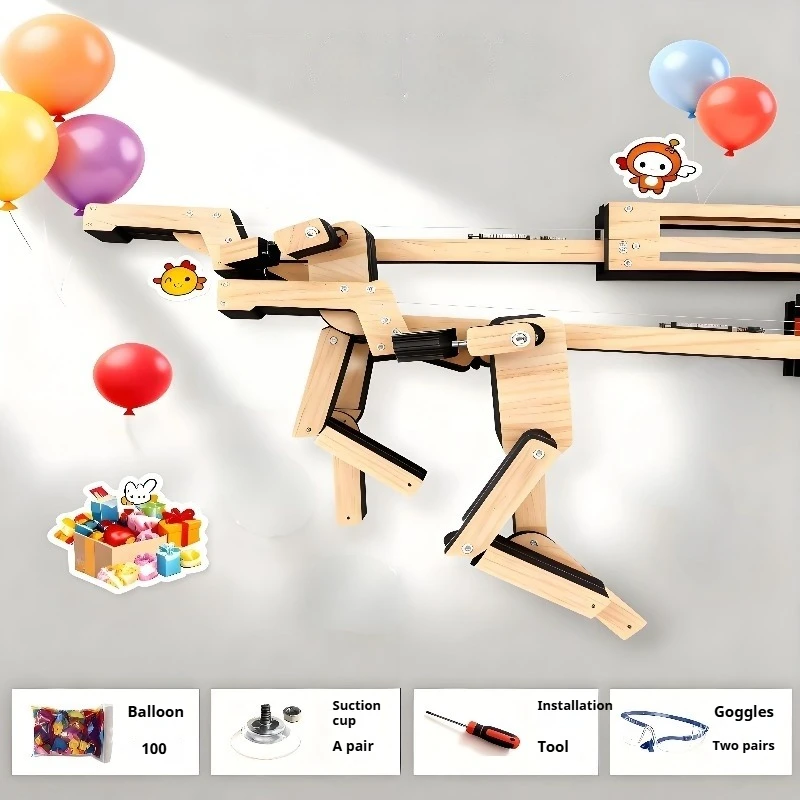 

Wooden Man Shooting Battle Game Set Fun Balloon Popping Activity with Safe Darts Exciting Family Party Toys for Kids Teenagers