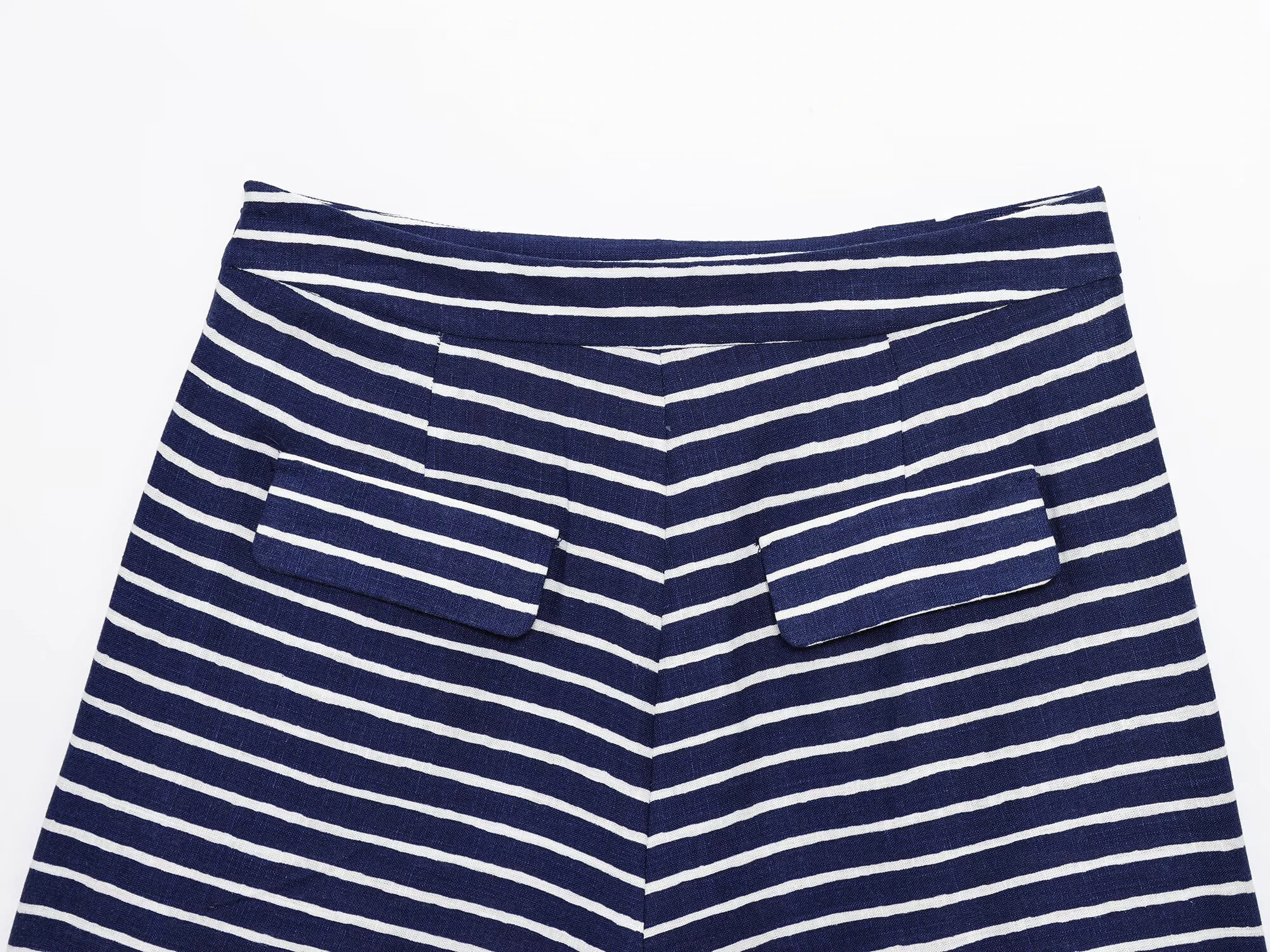 ZERAINS été femmes lin mélange rayé col en v chemise à manches courtes confortable et simple rayé décontracté ensemble short et haut