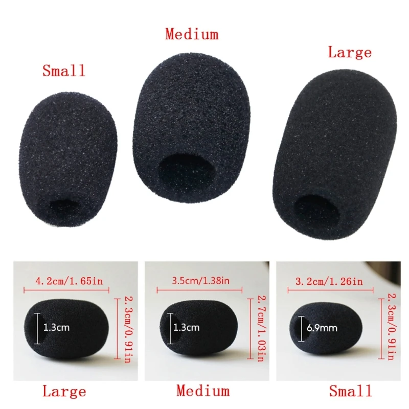 10PCS Microphone Windscreen Sponge Cover Headset Mic Foam Cover Protective Cap for Gooseneck Meeting Mic