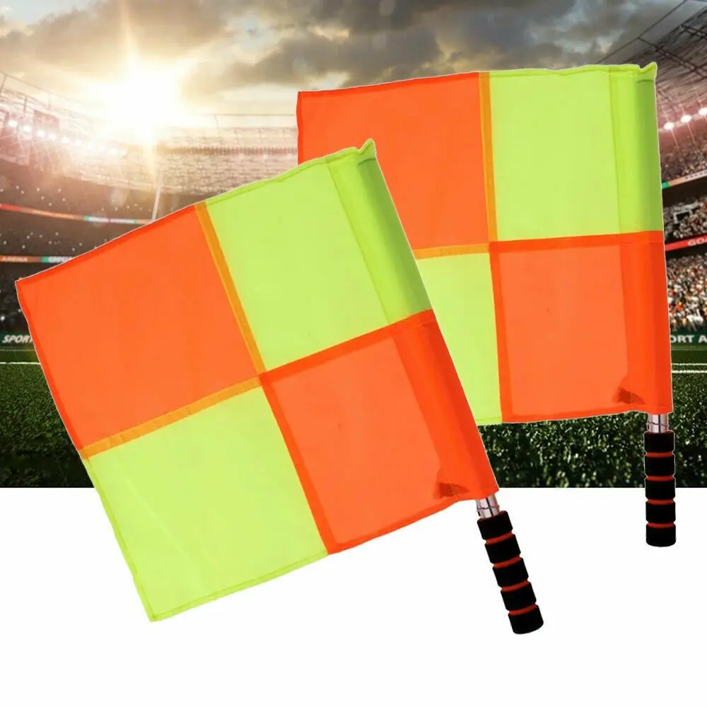 

2Pcs Durable Hockey Rugby Referee Flags Referee Supplies Football Training Flags Signal Flag