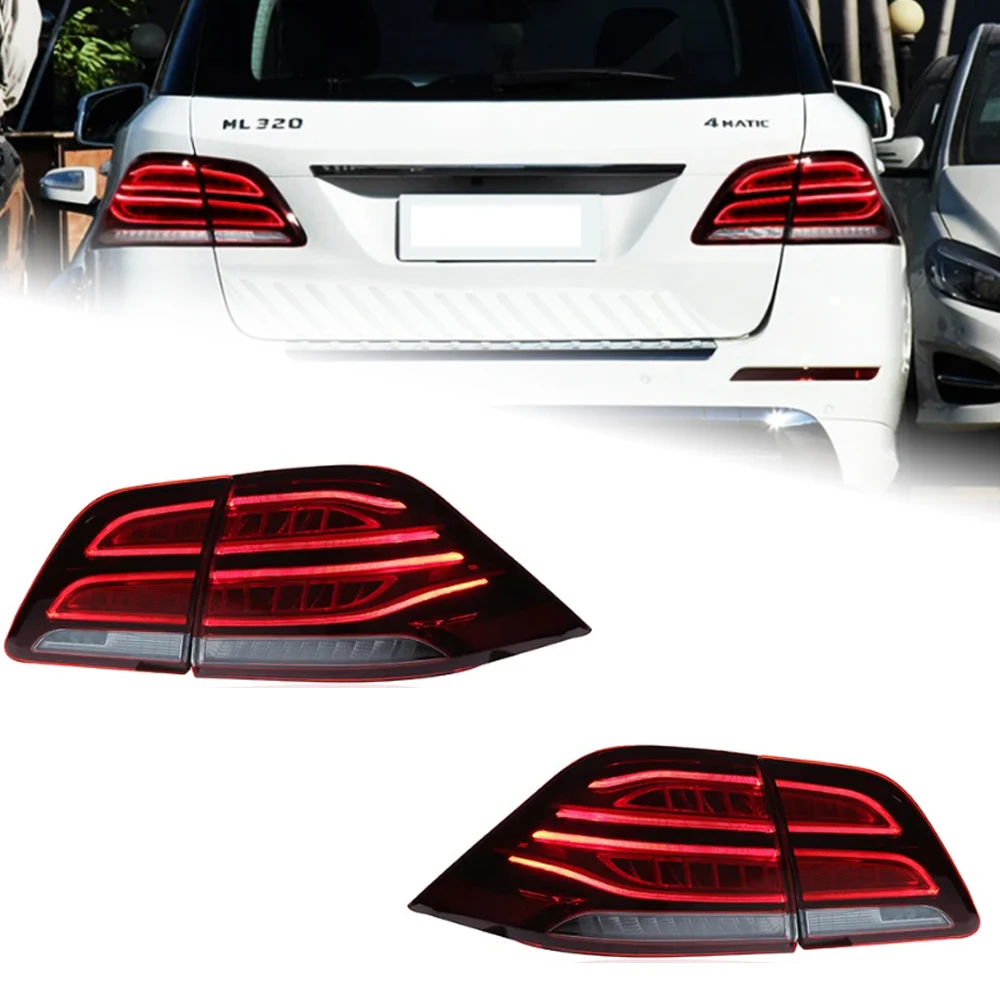 AKD Car Styling for Benz W164 Tail Lights 2012-2015 ML350 ML400 GLE W166 LED Tail Lamp DRL Signal Brake Reverse auto Accessories