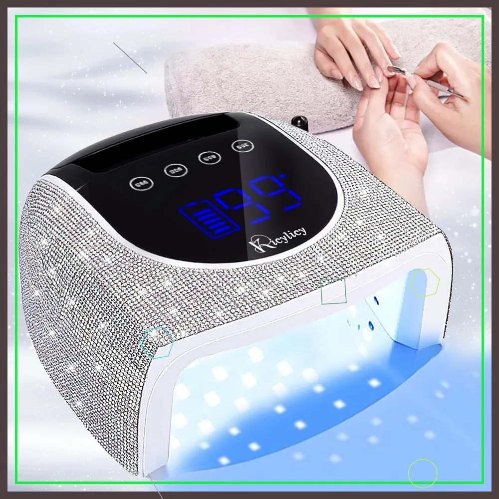 

96W Rechargeable Cordless UV LED Nail Lamp with Auto Sensor, 4 Timer Settings for Salon & Home
