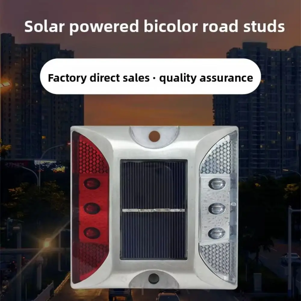 Solar Powered Solar Road Stud Light Outdoor Lighting Durable Traffic Marker Light Reflective Square Shape