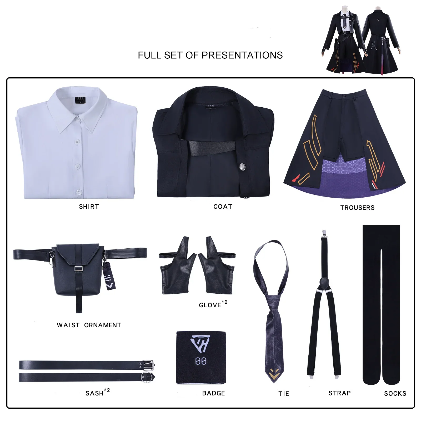 Disfraz de Cosplay de héroes para mujer, disfraz de Love And DeepSpace Nightbreaker, uniforme negro de sombra, traje de batalla con peluca para Halloween