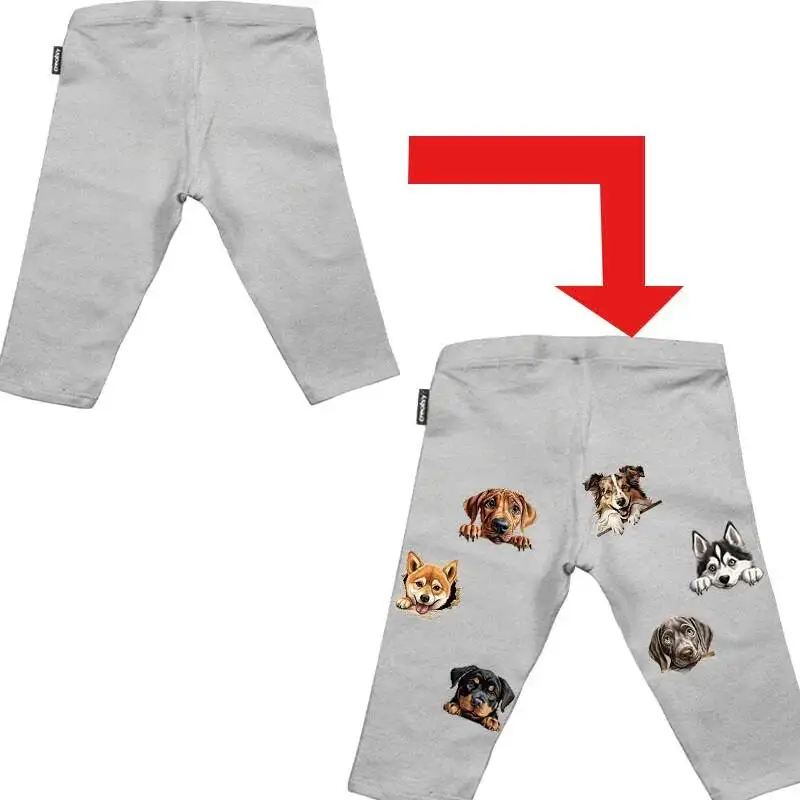 The latest design cartoon pet Iron on transfer for Children clothing Caring animals dtf transfers ready to press Heat Transfer P