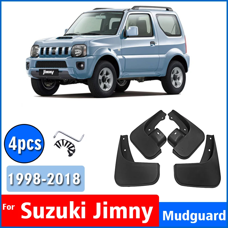 

FOR Suzuki Jimny JB23 JB53 1998-2018 Mudguard Fender Mud Flap Guards Splash Mudflaps Car Accessories Mudguards Front Rear 4pcs