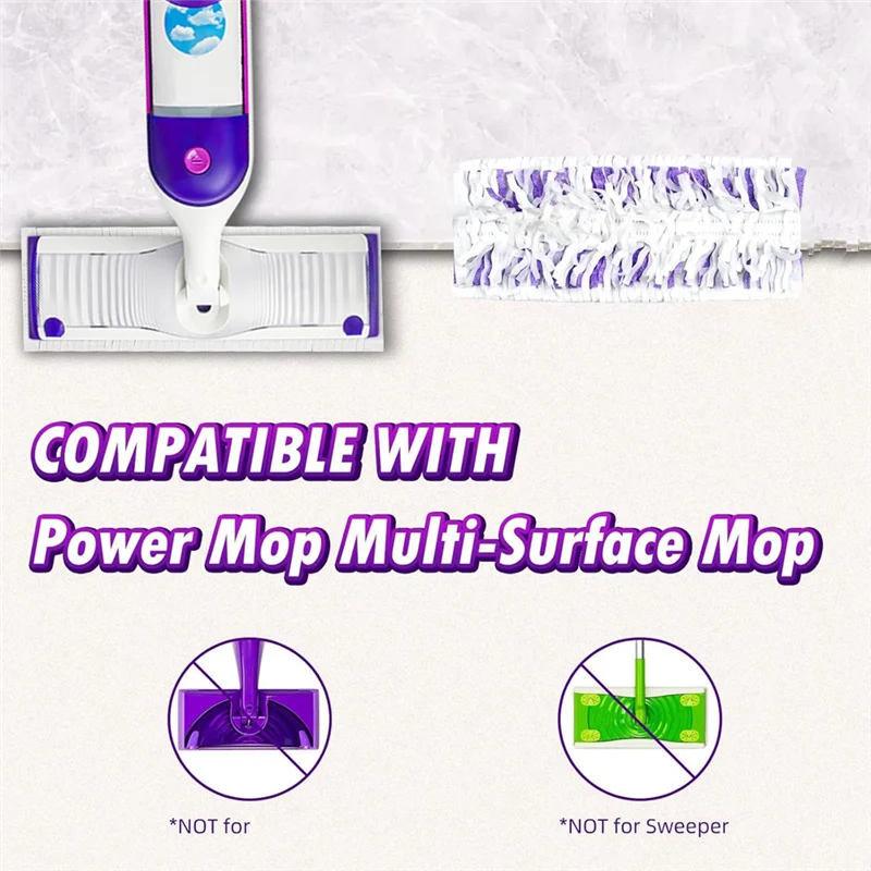 A02V-Para Swiffer Power Mop para almohadillas de fregona eléctrica multisuperficie 24 recambios desechables de repuesto