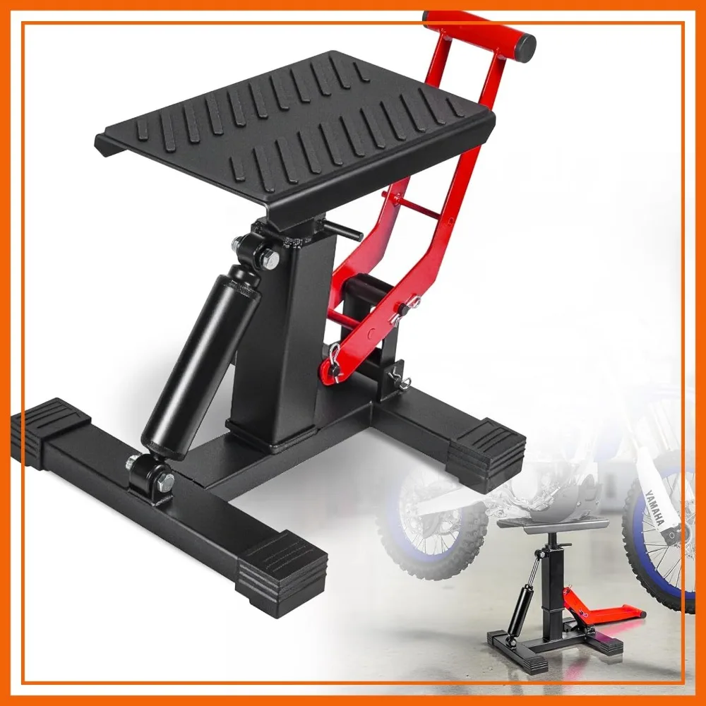

Adjustable Dirt Bike Stand 1000LBS Capacity Heavy Duty Hydraulic Motorcycle Lift for Maintenance