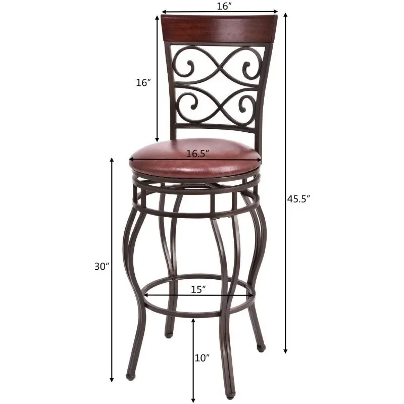 Bar Stools Set of 2, 360 Degree Swivel, 30\