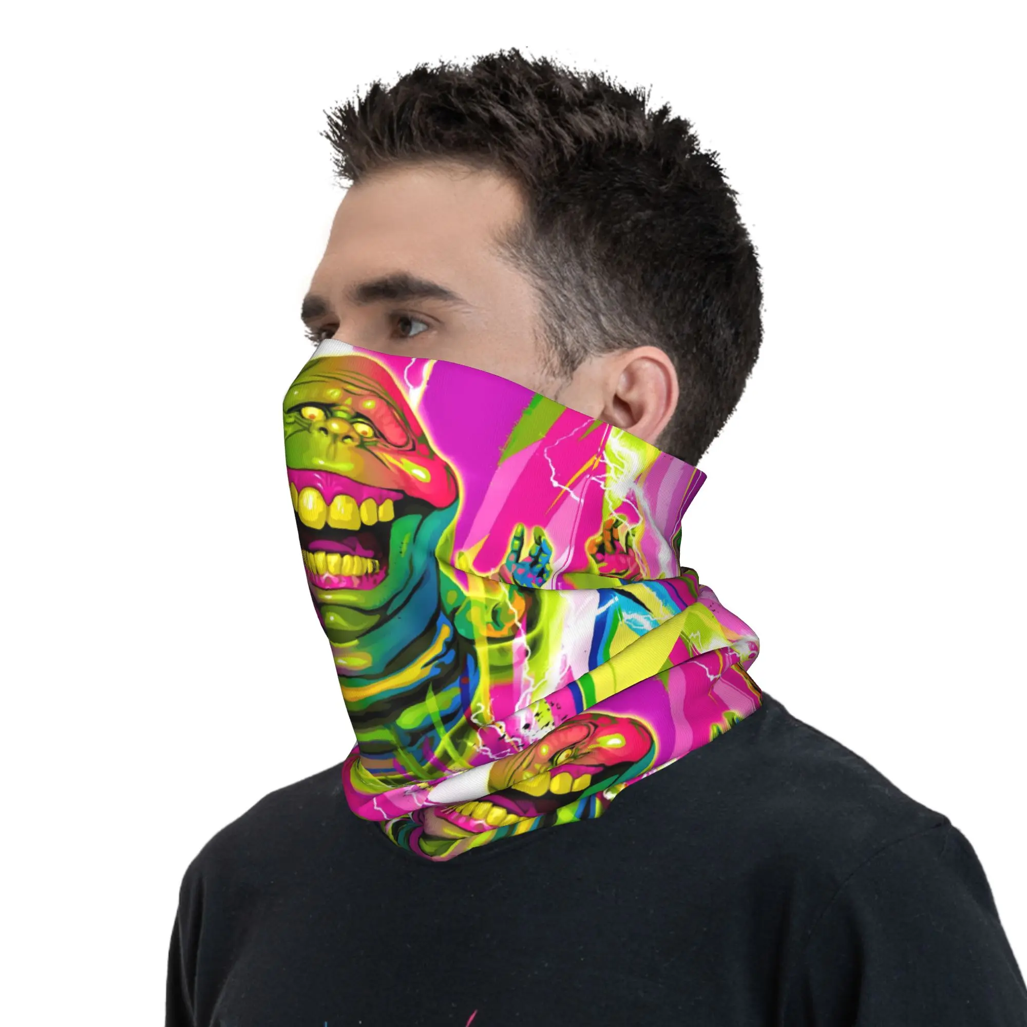 مخصص Ghostbusters باندانا الشتاء الرقبة أدفأ المرأة يندبروف التفاف الوجه وشاح للتزلج أنحل الجراب عقال