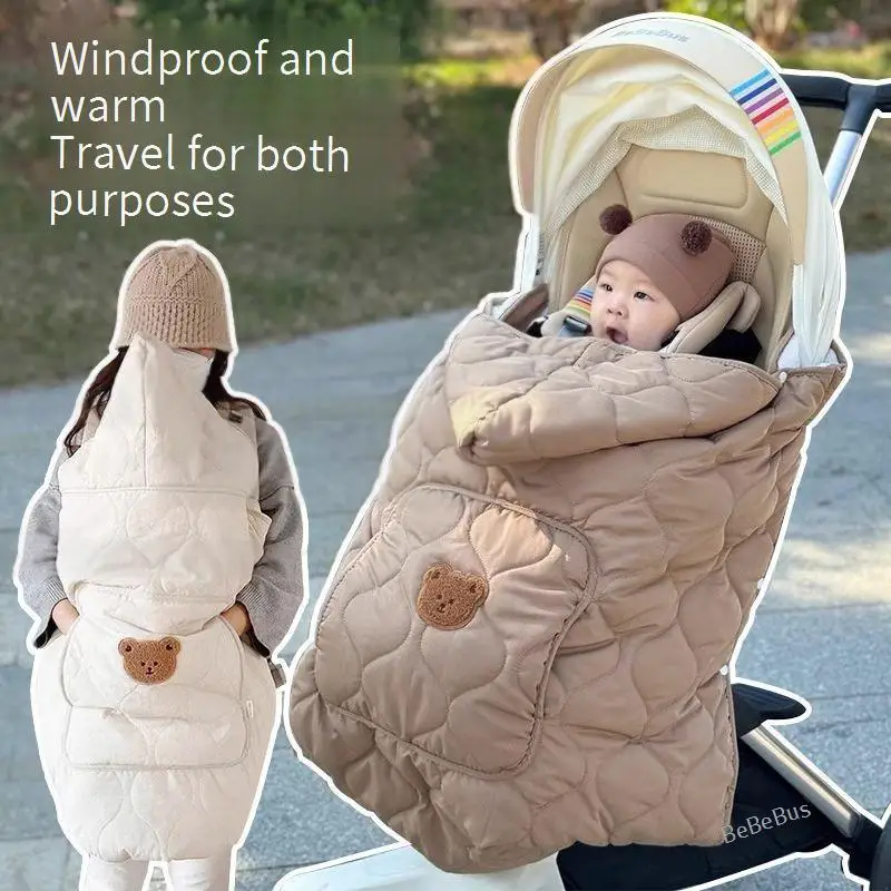 

Стильная утепленная ветрозащитная накидка-одеяло для коляски и переноски ребенка, теплая для зимы и осени