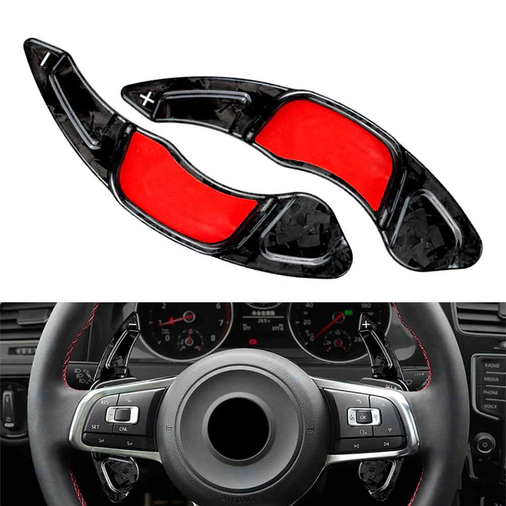 

1Pair Steering Wheel Paddle Shifter Extension For VW Golf 7 MK7 GTI R MK7.5 Polo GTI 6C Forged Carbon Fiber Car Accessories