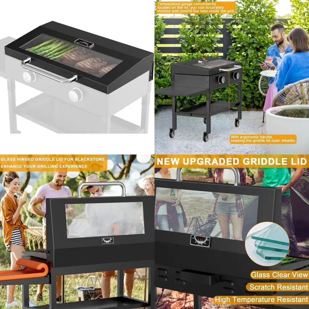 

Clear View Hinged Lid for Blackstone 28 Heavy-Duty Griddle Accessory, Fits Models 1517, 1853, 1605, 1839, 1856