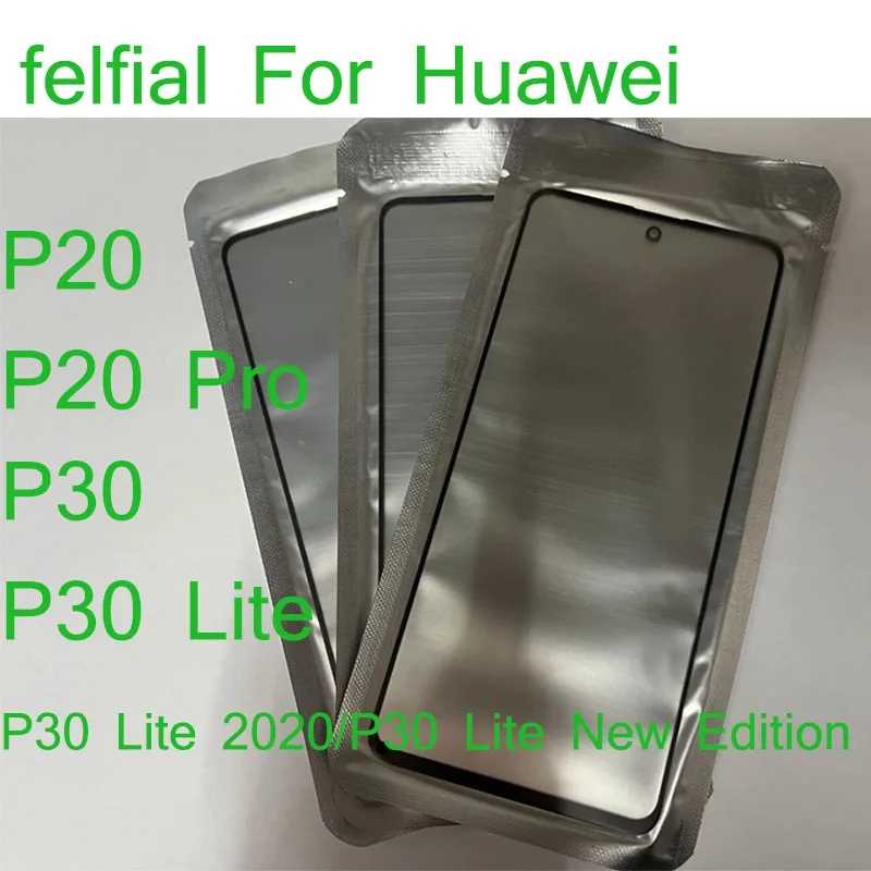 10Pcs/Lot Front Glass+OCA LCD Outer Lens For Huawei P20 Pro P30 Lite New Edition 2020 Touch Screen Panel