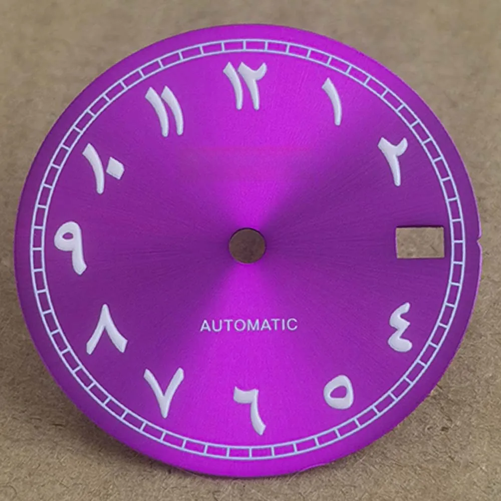 Middle East Arabic digital S dial modification accessories 28.5mm literally fit nh35/nh36 movement green luminous