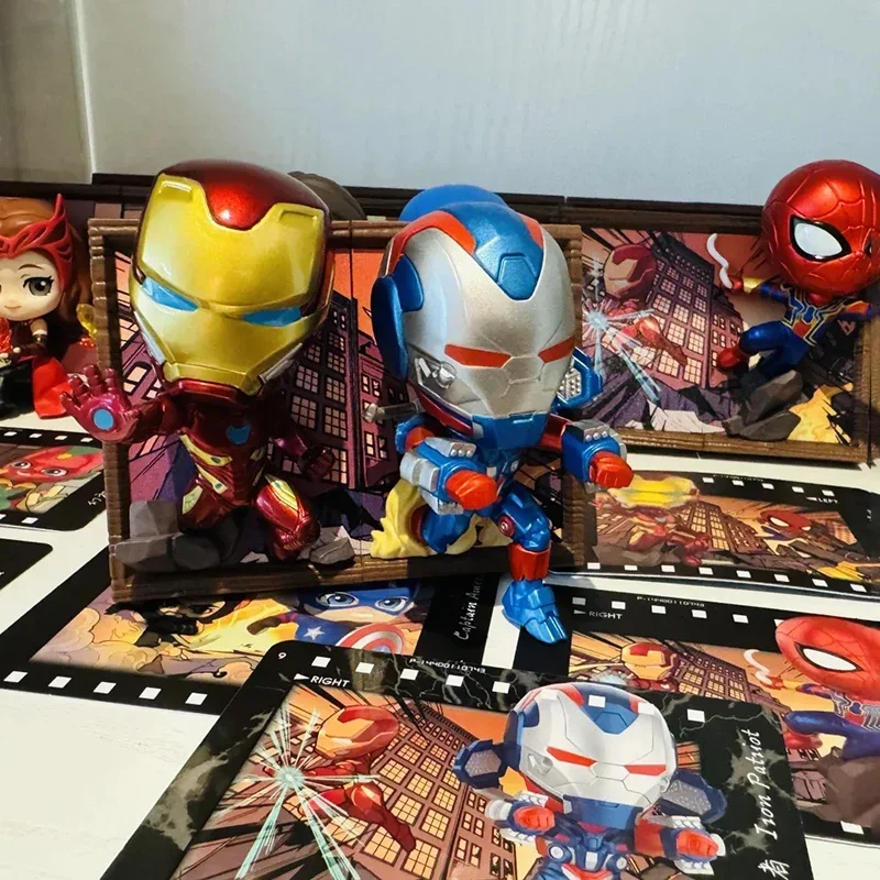 Marvel Fotolijst Serie Blinde Doos Anime Figuren Iron Man Spider-Man Captain America Mystery Box Ornament Kid Verrassing Speelgoed Cadeau