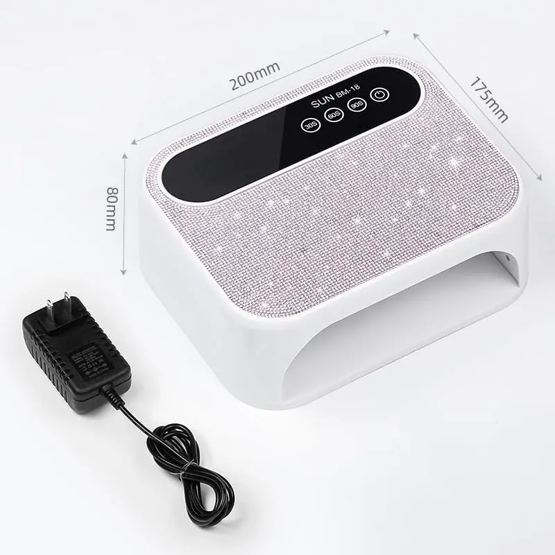 Cordless UV Nail Lamp, 268W Rechargeable UV Gel Nail Light, Sparkling Rhinestones Diamond Fast Curing Nail Dryer