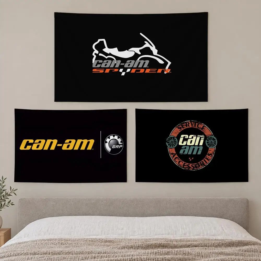 C-Can-am Brp Tapestry Custom Living Bedroom Party Dormitory Interior Wall Bohemian Decoration Attached Clip