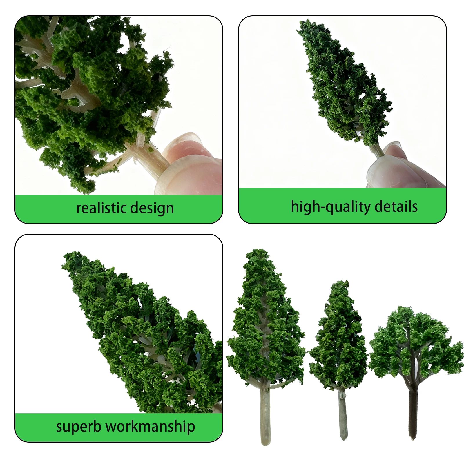 10Pcs Mixed Miniature Model Trees Fake Plant Diorama Supplies for Train Architecture Building Landscape DIY Crafts