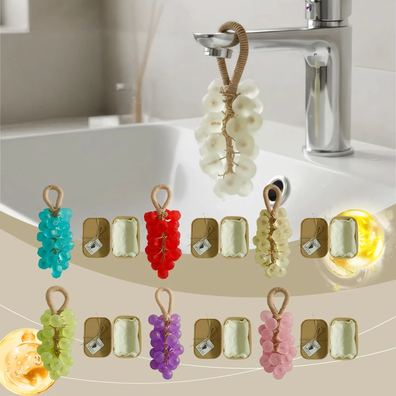 

Gift Box Soap Handmade,Grape Bunches Shape,Lavender/Tea Tree/Rose/Jasmine Fragrance Soap Bar,hands Gentle Cleaning,Wedding Favor