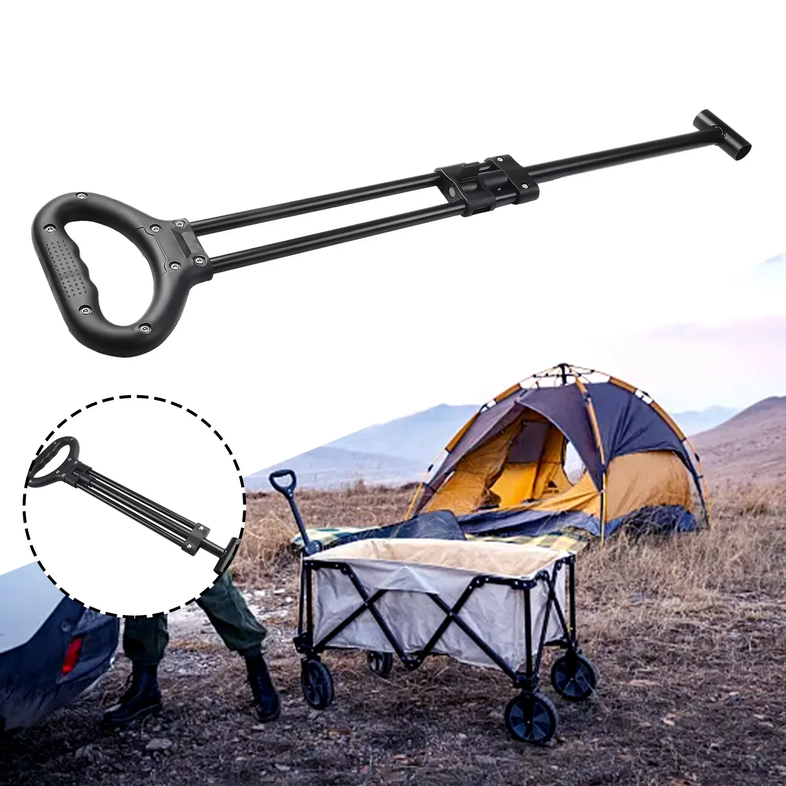 

Handle Telescoping Rod Spare Trolley Cart Pull Replacement Rod Telescoping Wagon Accessories Handle Outdoor Sports