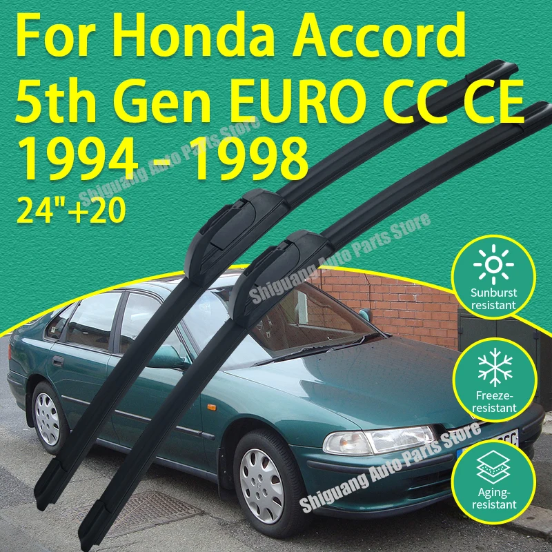 

Front Silicone Coating Wipers for Honda Accord 5th Gen EURO CC CE 1994 - 1998 Car Wiper Windshield Windscreen Blades Accessories