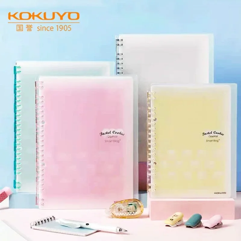 Japan KOKUYO Pastel Cookies Series Loose-leaf Notebook Smart Ring Thin Book A5 B5 Replaceable Loose-leaf Paper