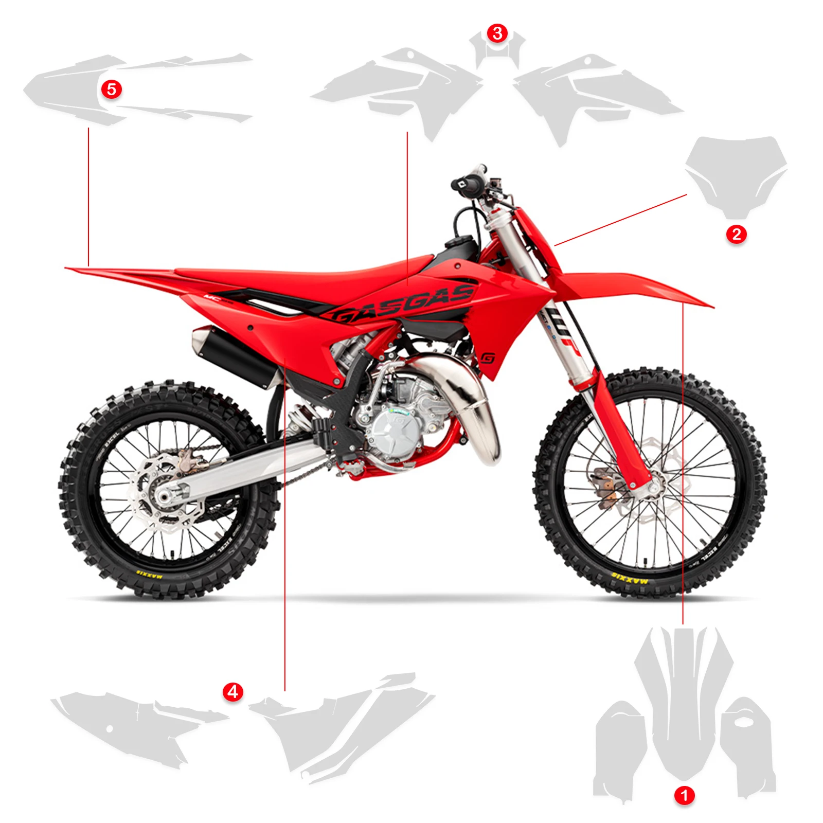 2026 Motorcycle PPF For GASGAS MC 85 TPU Paint Protection Film Motorcycle Protective Fairing Anti-scratch Film 7.5Mil Thickness