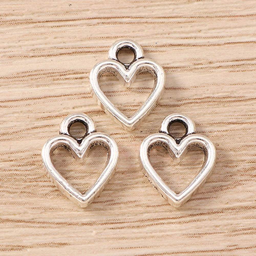 Tusember 30 Stück Legierungsanhänger, Metall-Herzanhänger für DIY, niedliche Ohrringe, Halsketten, handgefertigter Schmuck, Bastelbedarf – Detail 5
