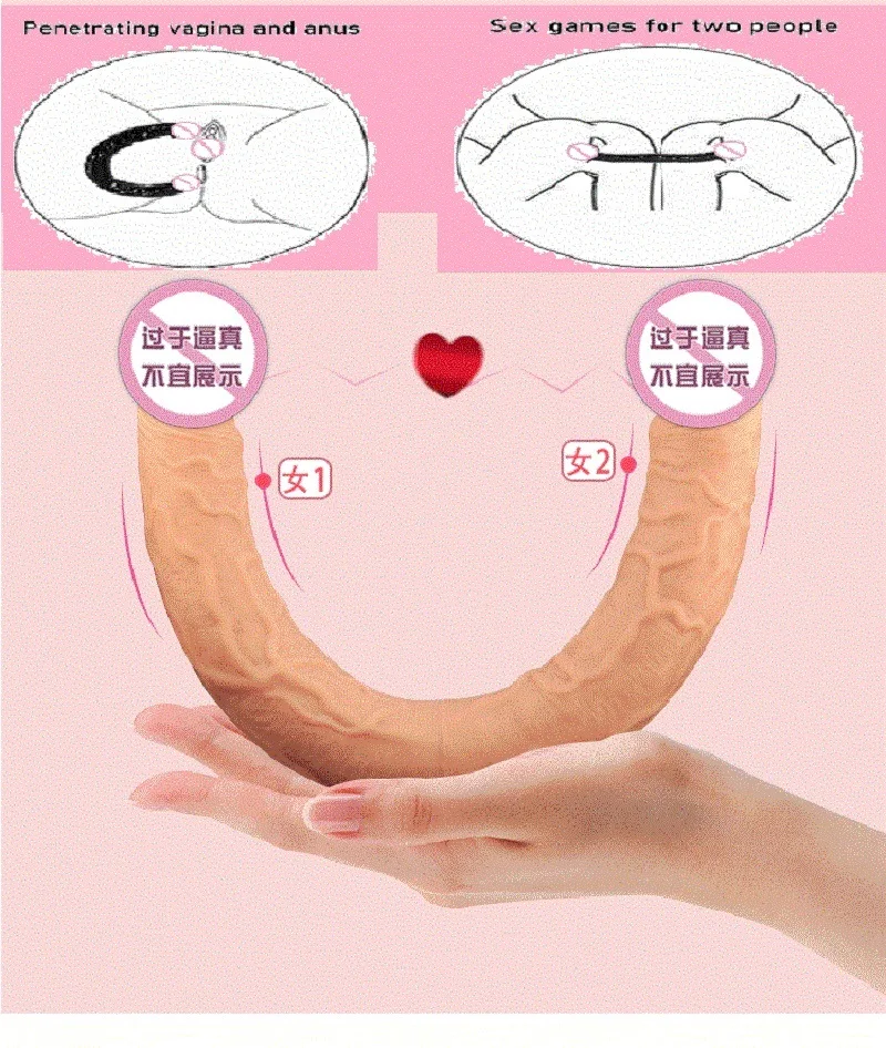 Double Ended Silicone Dildo Realistic Dong Cock Toy for Female G-Spot Massager Vagina Toy Fake Penis Dildo for Lesbians Anal