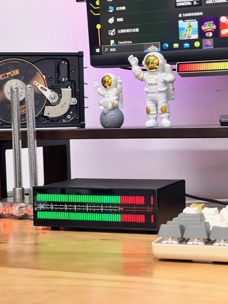 

VU56 RGB sound control music level atmosphere light switcher music spectrum audio multifunctional desktop rhythm light in stock