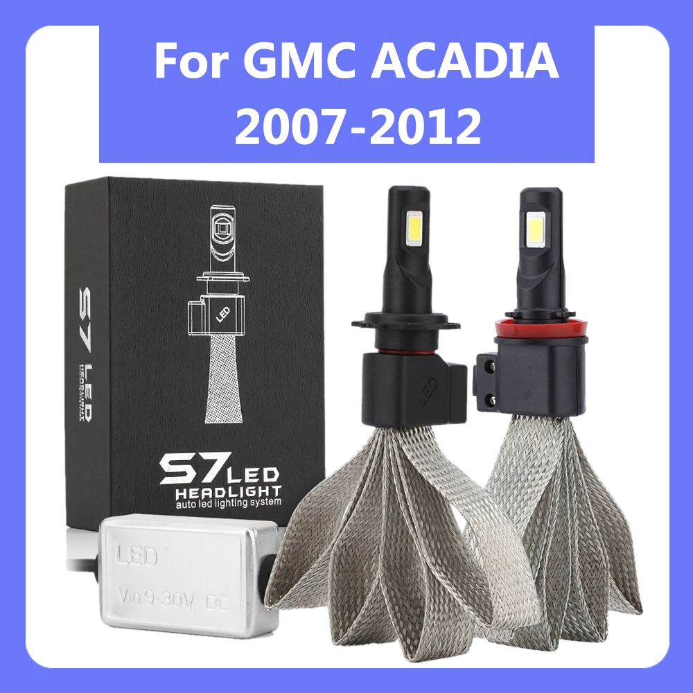 

H7 LED Car Lamps H11 H8 H9 LED Auto Headlight Bulbs Fit For GMC ACADIA 2007-2012 60W 6400lm No Fan