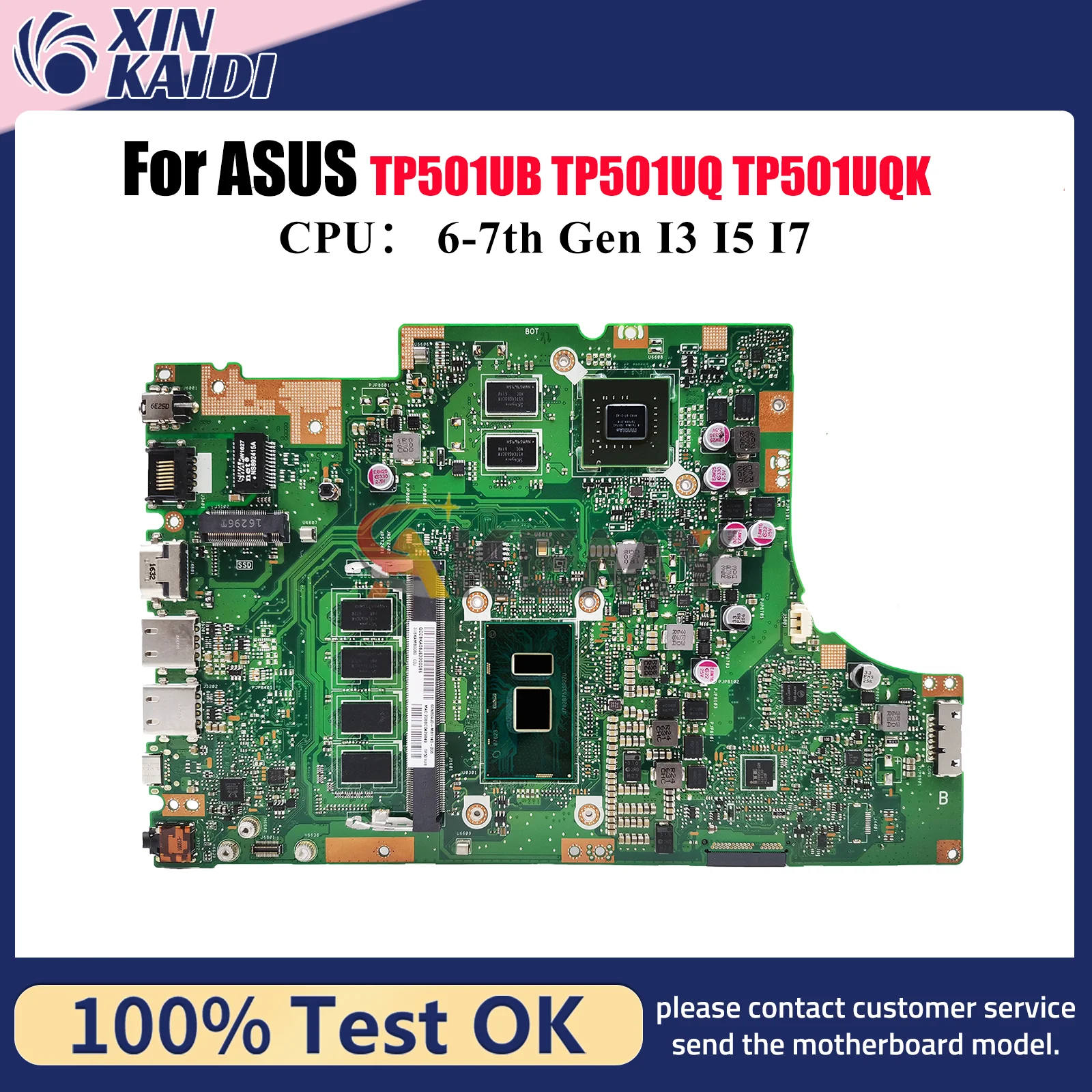 

TP501UB Laptop Motherboard For ASUS VivoBook Flip TP501UQK TP501UQ TP501U TP501UB Mainboard With I3 I5 I7 CPU 100% tests OK stk