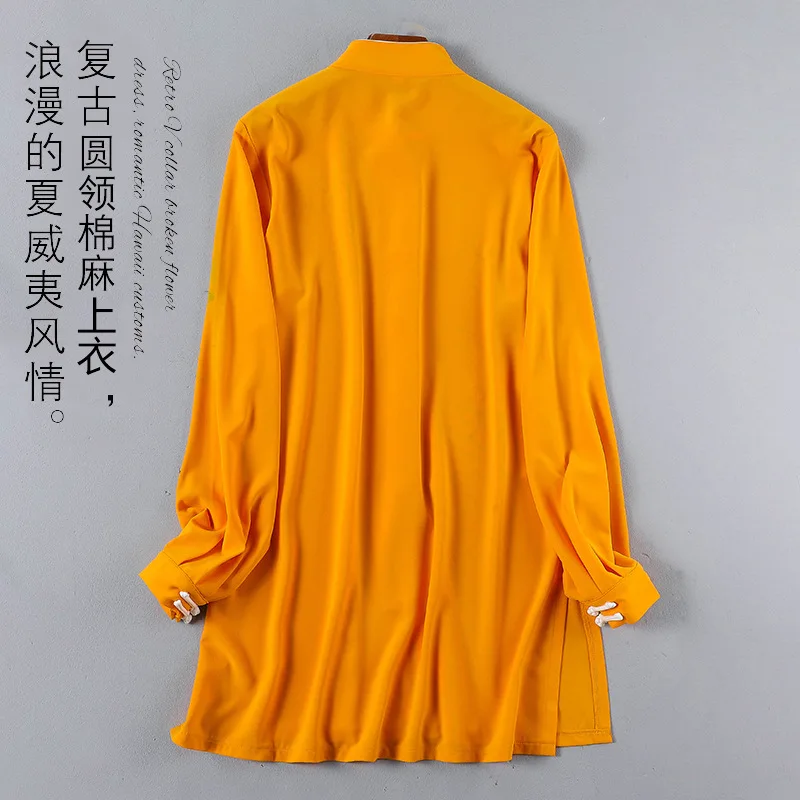 

Xiangyun Yellow Tai Chi Clothing for Women's Flowing Competition Performance Tai Chi Practice Martial Arts Clothing for Men's an