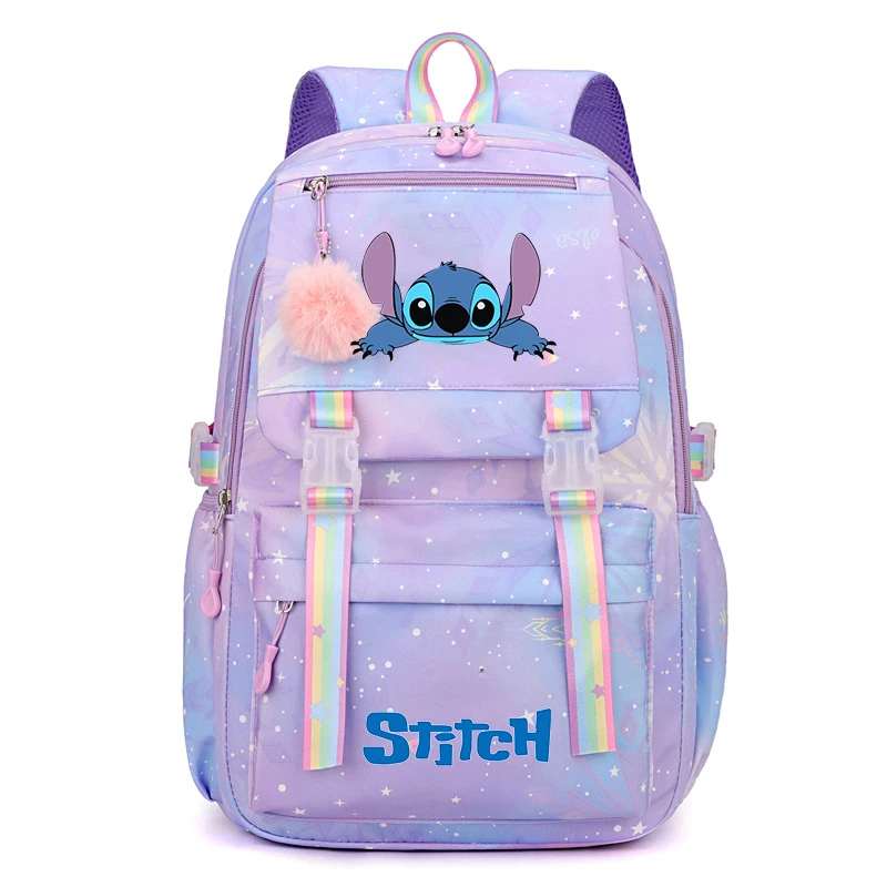 Disney Stitch Binder dla studentów Plecak podróżny dla dziewczynek o dużej pojemności Wodoodporny nowy styl College Anime Print Insider